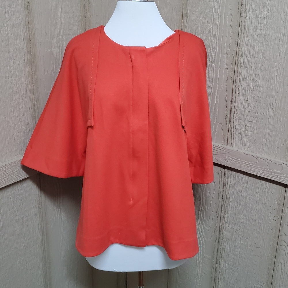 CHICO'S Orange Tailored Twill Ponte Stretch J
